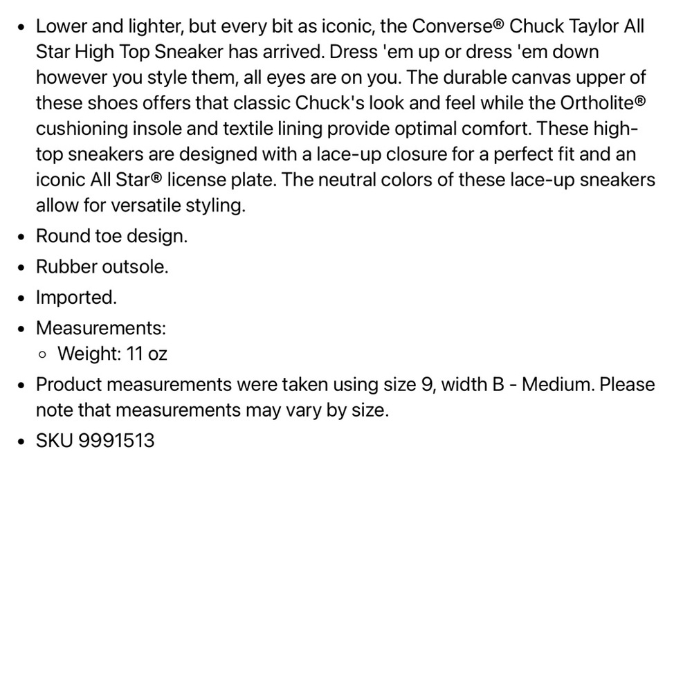 Chuck Taylor converse all star hi top..never worn. Size 8 - Picture 5 of 10